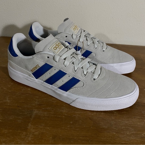 Size 9.5 - adidas Busenitz Vulc 2 Crystal White Royal Blue - Picture 2 of 10